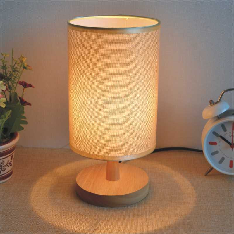 Stylish Bedside Wooden Lamp Compact Night Light for Bedroom