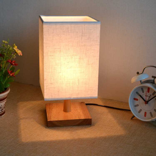 Stylish Bedside Wooden Lamp Compact Night Light for Bedroom