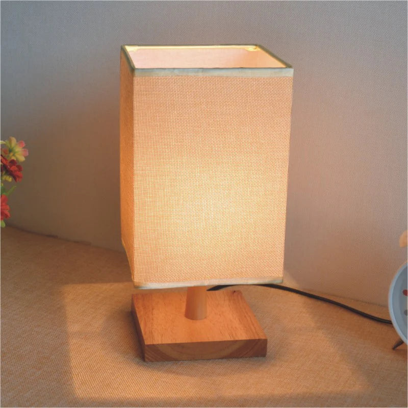 Stylish Bedside Wooden Lamp Compact Night Light for Bedroom